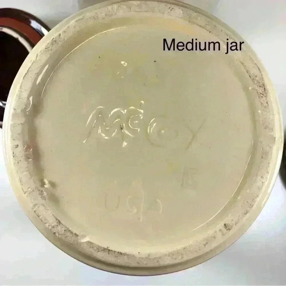 Set of 2 vintage  McCoy pottery ceramic kitchen canisters - Picture 6 of 9